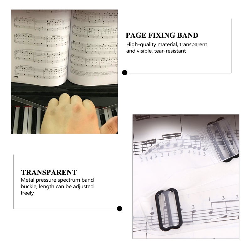 3 Pcs Convenient And Practical Piano Sheet Music Score Fixed Belts (White) - Image 5