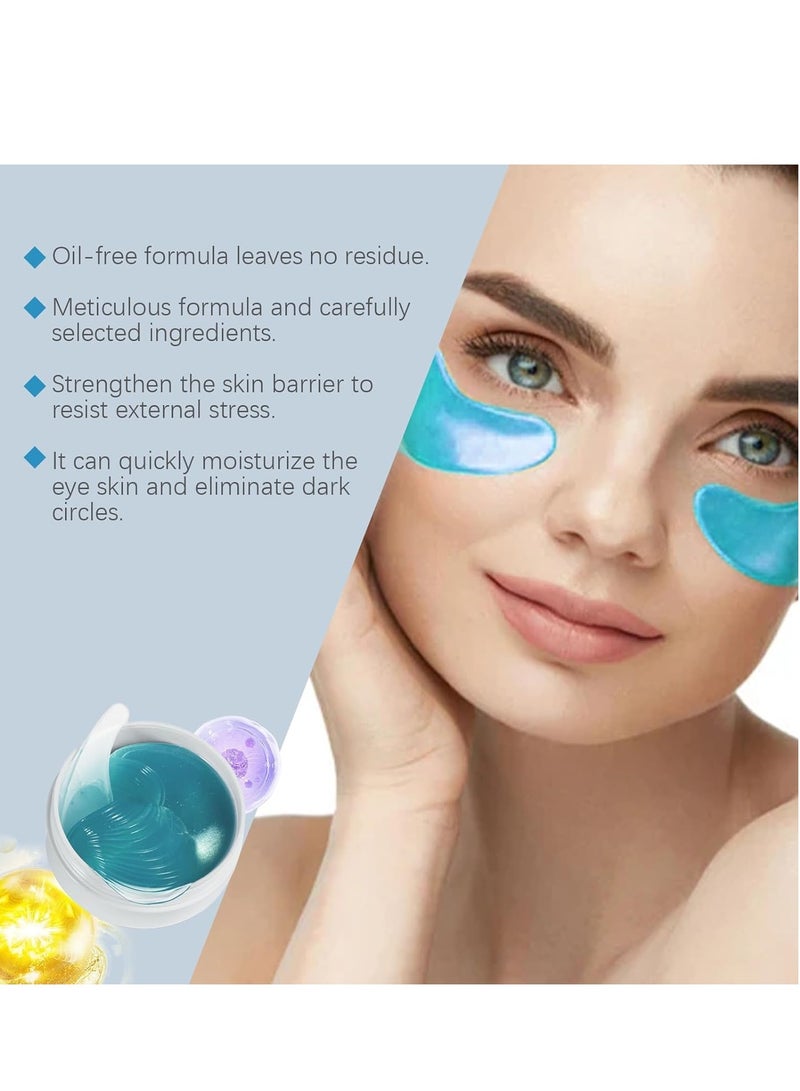 إيلهو لصقات جل للعين، 60 قطعة لصقات أسفل العين تحتوي على الكافيين وحمض الهيالورونيك، فعالة في إزالة الهالات السوداء، الانتفاخات وحقائب العين، تضيء وترطب وتحارب التجاعيد وتمنح شعوراً منعشاً. - Image 2