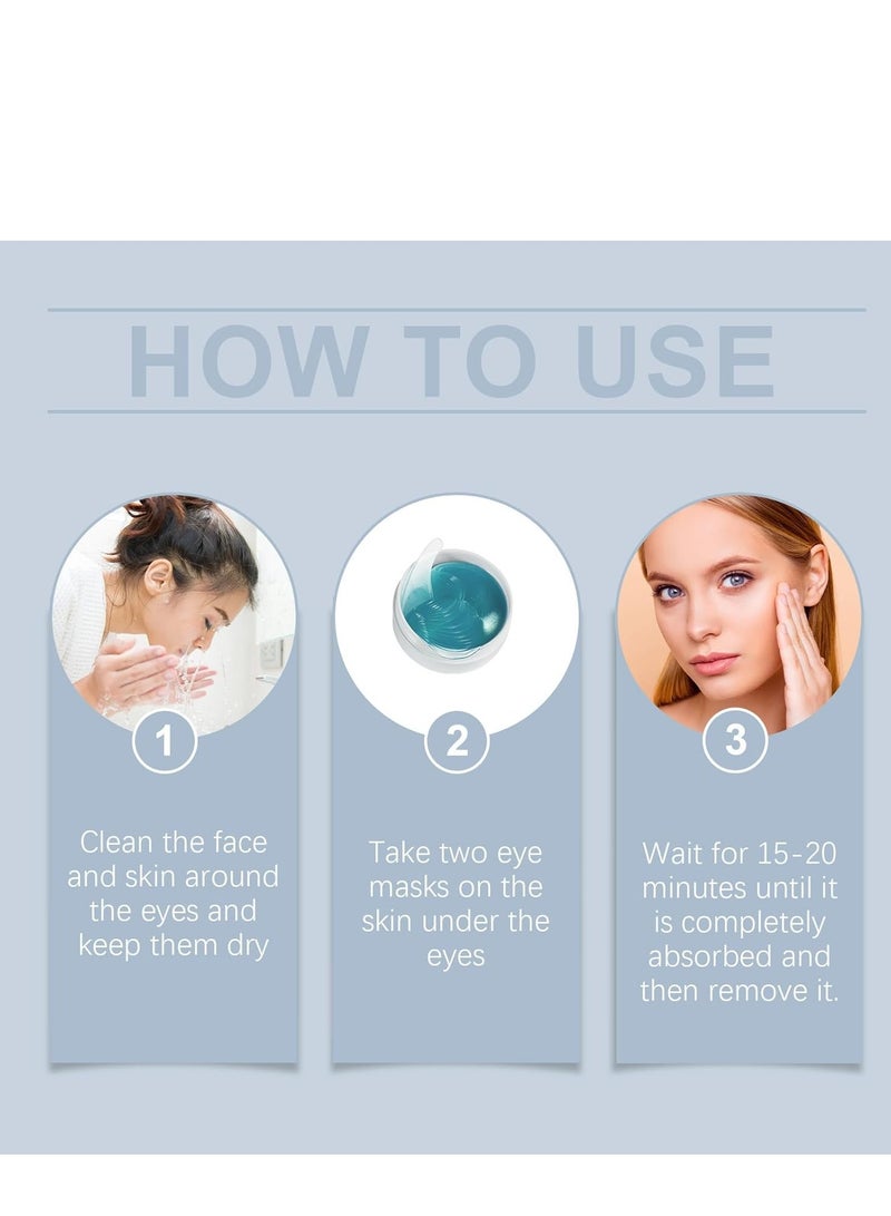 إيلهو لصقات جل للعين، 60 قطعة لصقات أسفل العين تحتوي على الكافيين وحمض الهيالورونيك، فعالة في إزالة الهالات السوداء، الانتفاخات وحقائب العين، تضيء وترطب وتحارب التجاعيد وتمنح شعوراً منعشاً. - Image 5