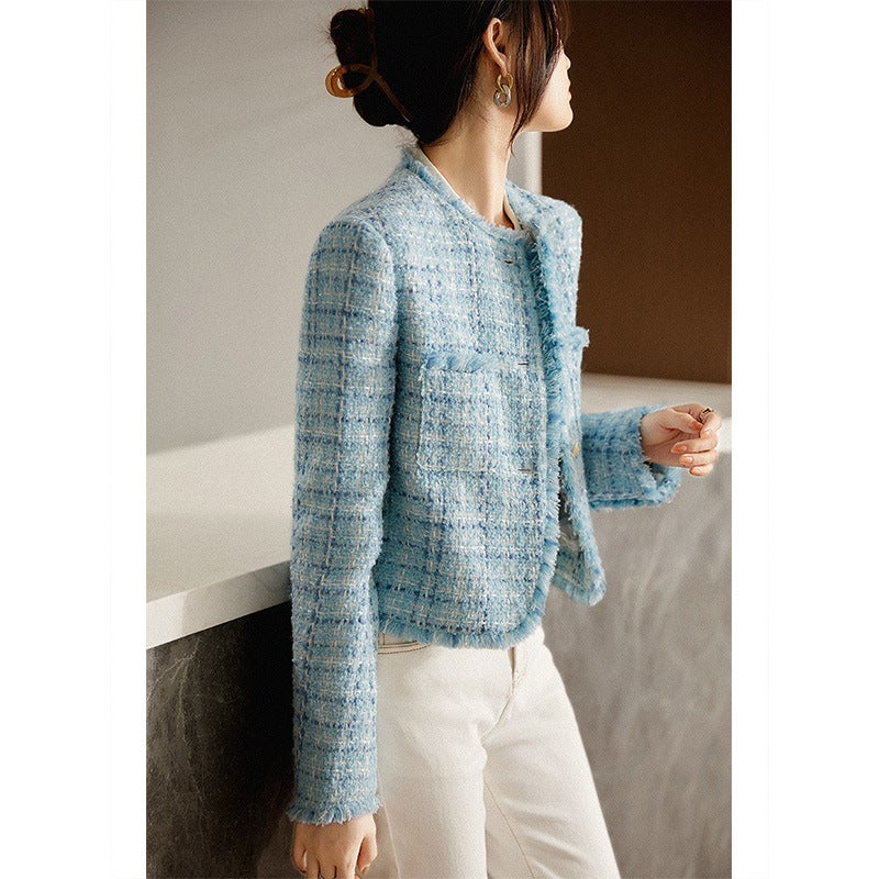 22Aw Early Autumn Multi-Yarn Woven Tweed Small Fragrance Wool Coat - Image 1