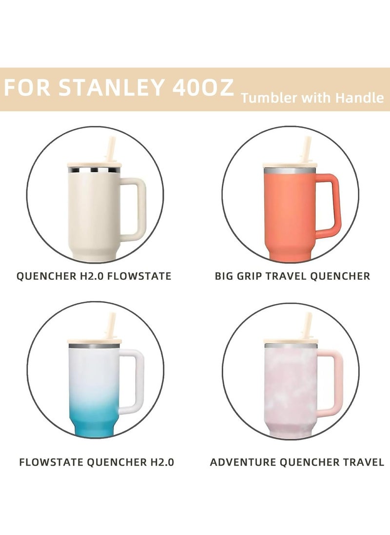 Generic - Tumbler Flip Straw Lid 2 Pcs Replacement fit for Stanley Lid 40oz, Spill Proof Splash Resistant Tumbler Lids, Reusable Tumbler Cover for Stanley Cup - Image 1