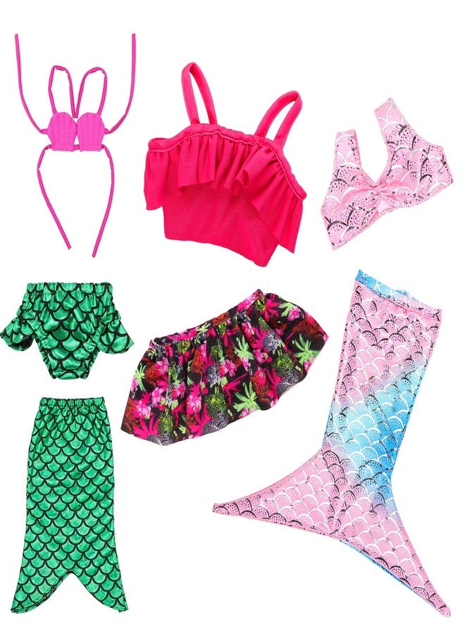 باروا 18 بوصة ملابس الدمى والاكسسوارات 3 مجموعات ملابس ذيل حورية البحر الأميرة فستان ملابس السباحة بيكيني قمم الملابس الداخلية ملابس السباحة للدمى 18 بوصة - Image 1