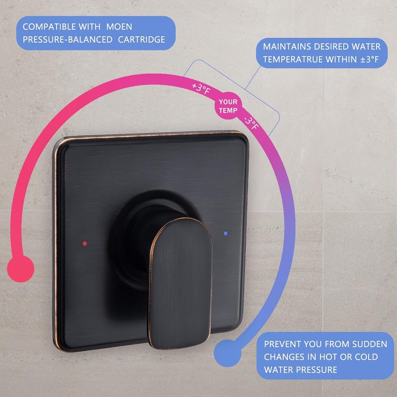 Tearel Shower Trim Kit, Compatible with Moen Posi-Temp Valve, Oil-Rubbed Bronze - Image 4