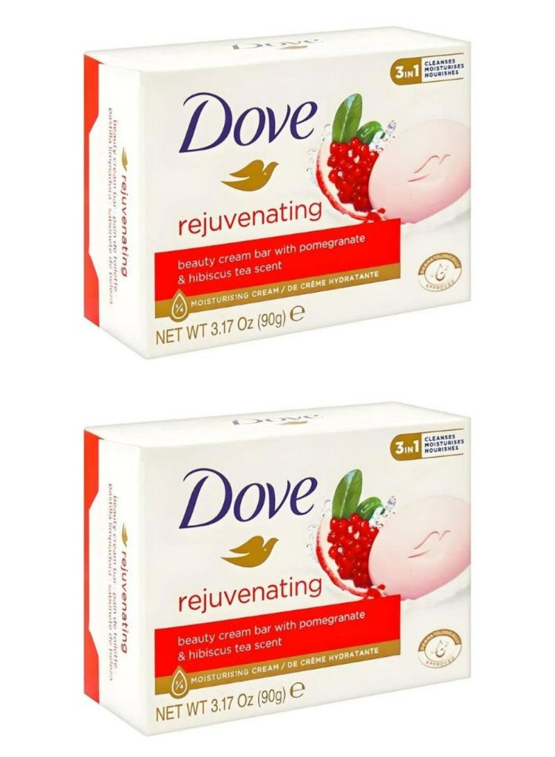 دوف لوح كريم التجميل المجدد برائحة الرمان والشاي الكركديه 90 جم 2 قطعة - Image 1