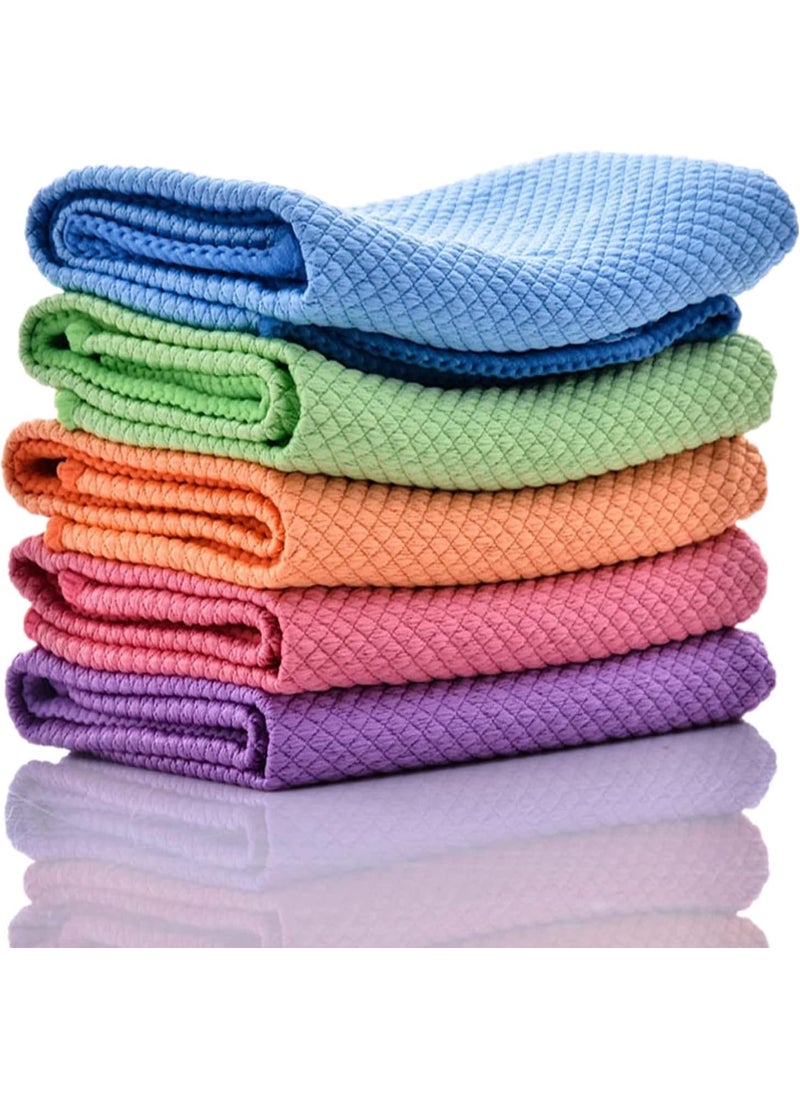 Trifecta Trifecta 5 PCs Streak Free Miracle Cleaning Cloth Microfiber Cleaning Cloth Nanoscale Cleaning Cloth Reusable Dish Cloth Micro Fiber Cloth Cleaning for Glasses Cars TV Screens 12 x 16 inch 