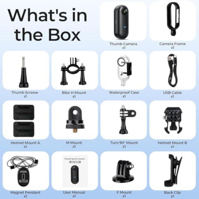 4k Action Camera, Mini Vlogging Camera, Small Body Camera with IPX7 Waterproof, Underwater Camcorder, Hands-Free POV Recording, Helmet Cam for Cycling, Motorcycle 32G Card - Image 2