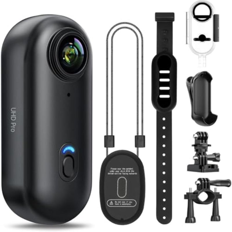 4k Action Camera, Mini Vlogging Camera, Small Body Camera with IPX7 Waterproof, Underwater Camcorder, Hands-Free POV Recording, Helmet Cam for Cycling, Motorcycle 32G Card - Image 1