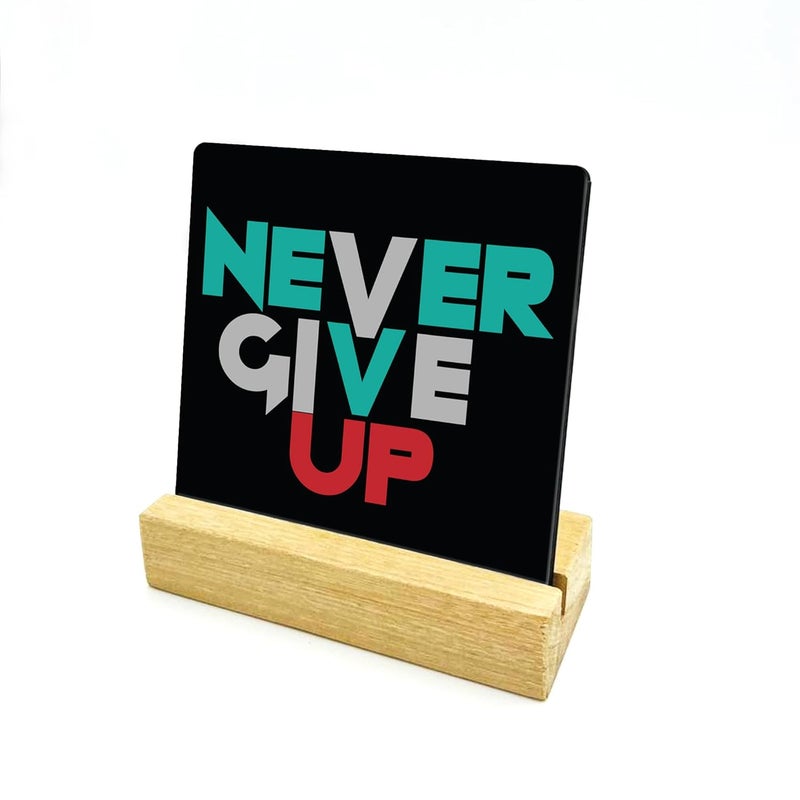 RAG28 RAG28 Wooden Never Give Up Study Office Table Decor Showpiece for Home Decor Items Size 65X6 Inches EK25 - Image 3