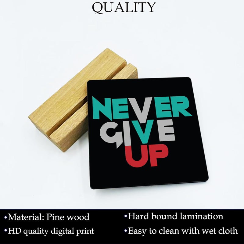 RAG28 RAG28 Wooden Never Give Up Study Office Table Decor Showpiece for Home Decor Items Size 65X6 Inches EK25 - Image 4