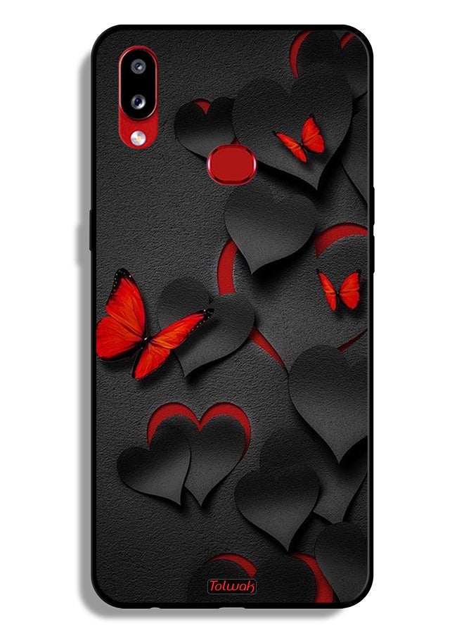 Tolwak Samsung Galaxy A10s Protective Case Cover Hearts And Butterflies Pattern - Image 1