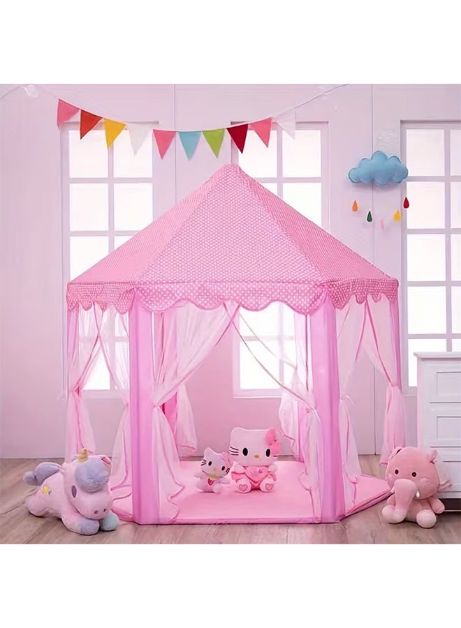 رولستيمي خيمة الأميرة للفتيات في الأماكن المغلقة مع البساط - خيمة اللعب الوردي للأطفال ، ألعاب الفتيات للألعاب الداخلية والخارجية ، مسرح قلعة الأميرة - Image 3