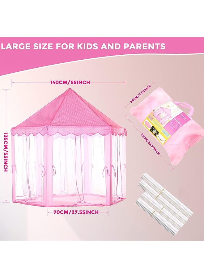 رولستيمي خيمة الأميرة للفتيات في الأماكن المغلقة مع البساط - خيمة اللعب الوردي للأطفال ، ألعاب الفتيات للألعاب الداخلية والخارجية ، مسرح قلعة الأميرة - Image 5