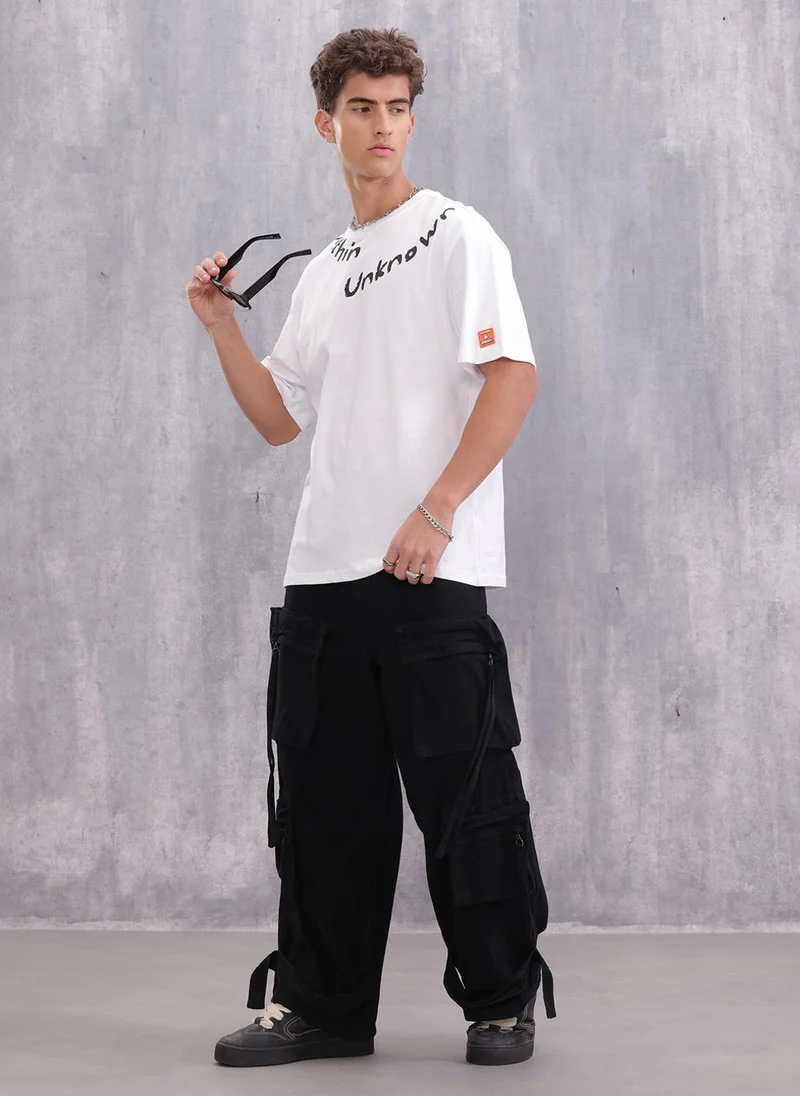 Wrogn Graphic Printed Casual Look T-shirt With Branding | White