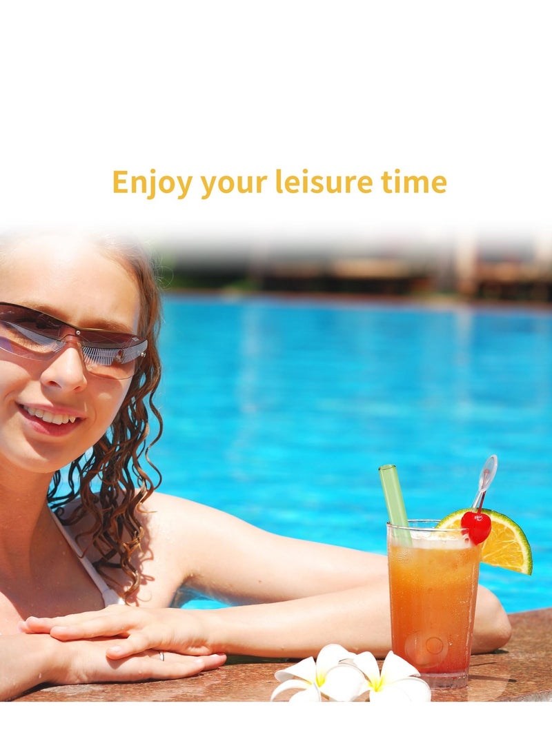 D&L 8 Pcs Glass Straws Shatter Resistant 4 Inch Short Reusable Glass Straw With Cleaning Brush Dishwasher Safe Drinking Straws Perfect For Smoothies Coffee Juice Shatterproof Design Colorful - Image 5