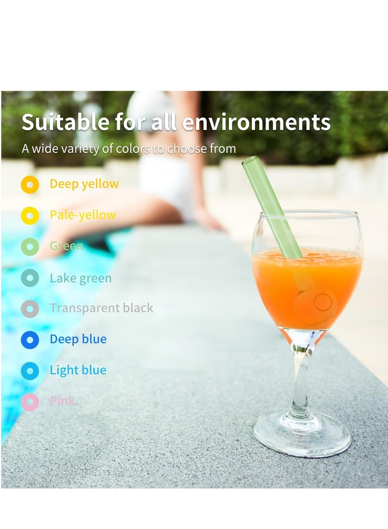 D&L 8 Pcs Glass Straws Shatter Resistant 4 Inch Short Reusable Glass Straw With Cleaning Brush Dishwasher Safe Drinking Straws Perfect For Smoothies Coffee Juice Shatterproof Design Colorful - Image 4