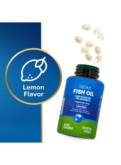 ORZAX ORZAX Omega 3 Fish Oil 1200 mg - EPA DHA Omega 3 Supplement - Heart, Eye, Joint, and Nerve & Brain Supplement - Lemon Flavored - 120 Softgels Capsules  - Image 5
