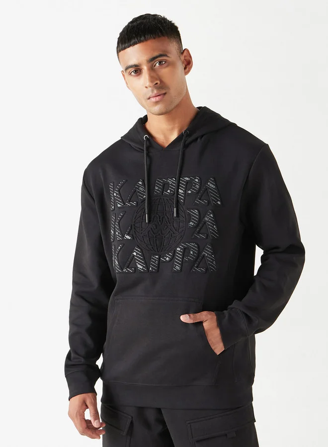 Kappa Embossed Sweatshirt with Long Sleeves and Pocket
