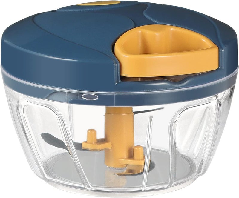 Cambom Manual Food Chopper Vegetable Cutter, Hand String Vegetable Chopper Onions Cutter for Vegetable Fruits Nuts BPA Free Food Safe Material, 550ml Yellow - Image 1