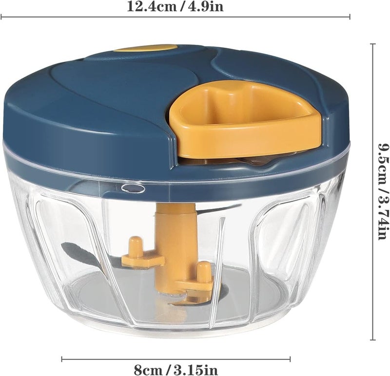 Cambom Manual Food Chopper Vegetable Cutter, Hand String Vegetable Chopper Onions Cutter for Vegetable Fruits Nuts BPA Free Food Safe Material, 550ml Yellow - Image 5