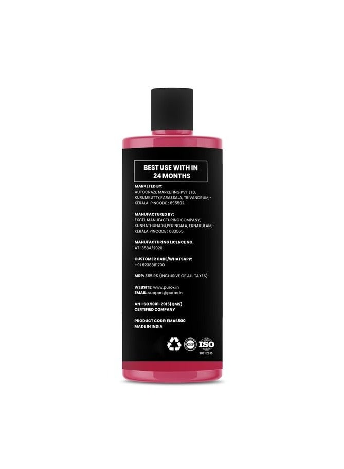 Puro X car shampoo 500 mL-GLAZING ON PAINT FINISHES ULTRA THICK FOAM SPOTLESS WASH MORE CLEANING RICH STRAWBERRY FRAGRANCE