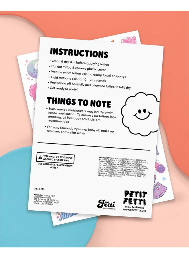 Beyond 5 Sheets Slumber Party Temporary Tattoo Stickers, Waterproof Fake Tattoos Stickers, Birthday Party Decorations Supplies (Colorful) - Image 4