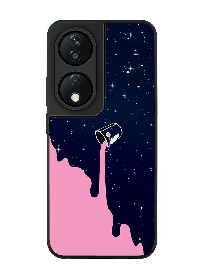 Stylizedd Rugged Black Edge Case for Honor X7b, Slim fit Soft Case Flexible Rubber Edges Anti Drop TPU Gel Thin Cover -  Berry Milky Way - Image 1