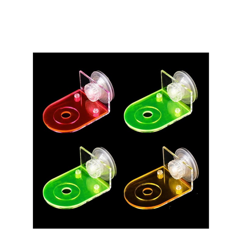 SOLARAE 4 Pcs Acrylic Coral Frag Rack, Fluorescent Coral Frag Rack with Powerful Suction Cup Coral Frag Holder Stand Reef Base Accessories for Household Fish Tanks - Image 1