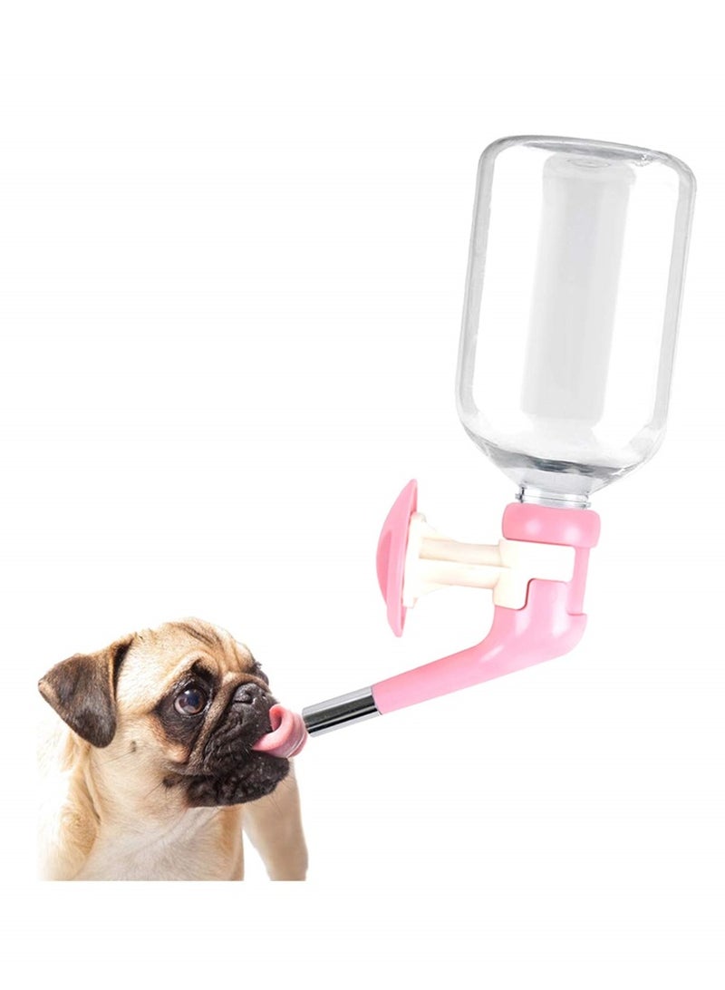 No Spill Dog Water Bottle for Small to Medium Pets Leak Proof BPA Free Pink Color 11 Oz - Image 1