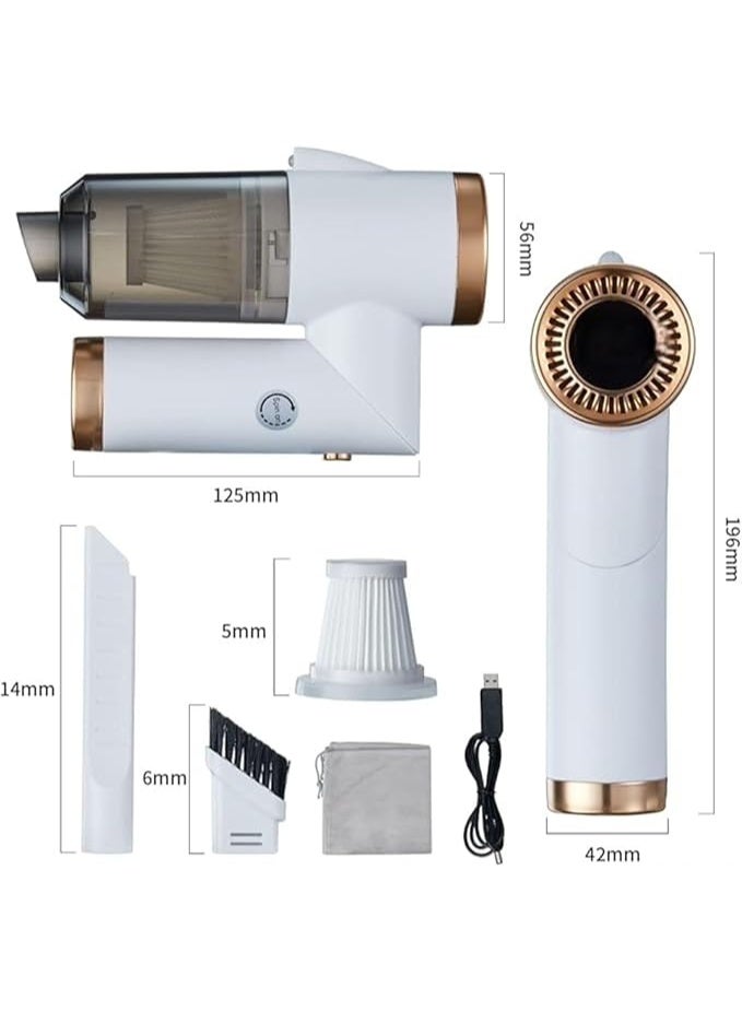 3-in-1 Wireless Multi-purpose Vacuum Cleaner – for cleaning cars, keyboards, A/C vents, and sofa and couch crevices – High suction power with fast charging and a compact, lightweight size AH - Image 4