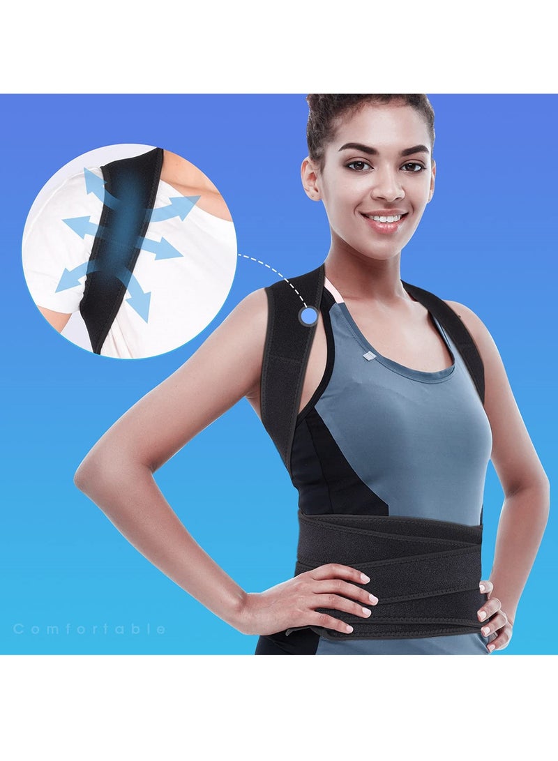 KASTWAVE جهاز تصحيح الوضعية للنساء والرجال، دعامة ظهر لدعم الاستقامة، قابلة للتعديل وقابلة للتنفس لتحسين الوضعية - Image 4