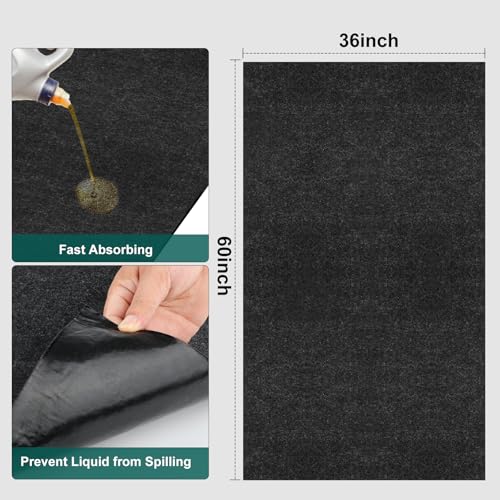 Nujzuir 36 x 60 Oil Drip Mat for Garage Driveway Reusable Floor Oil Spill Leak Absorbent Pads for Motorcycle Car Oil Leak Stain Resistant1pcs - Image 3