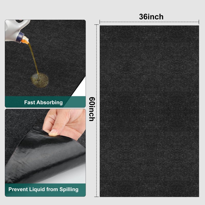 Nujzuir 36 x 60 Oil Drip Mat for Garage Driveway Reusable Floor Oil Spill Leak Absorbent Pads for Motorcycle Car Oil Leak Stain Resistant1pcs - Image 4