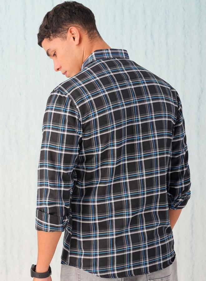 تايك تو قميص بطبعة مربعات وقصة عادية - Image 4