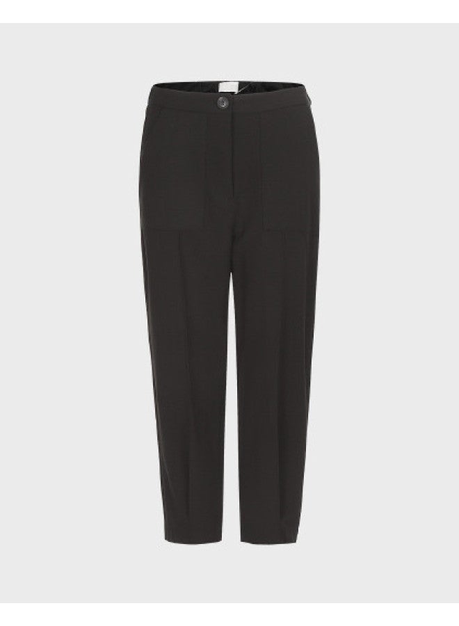 Zara Women's Solid Color Slim-fit Tapered Pants For Daily Commute & Casual Wear - Image 1