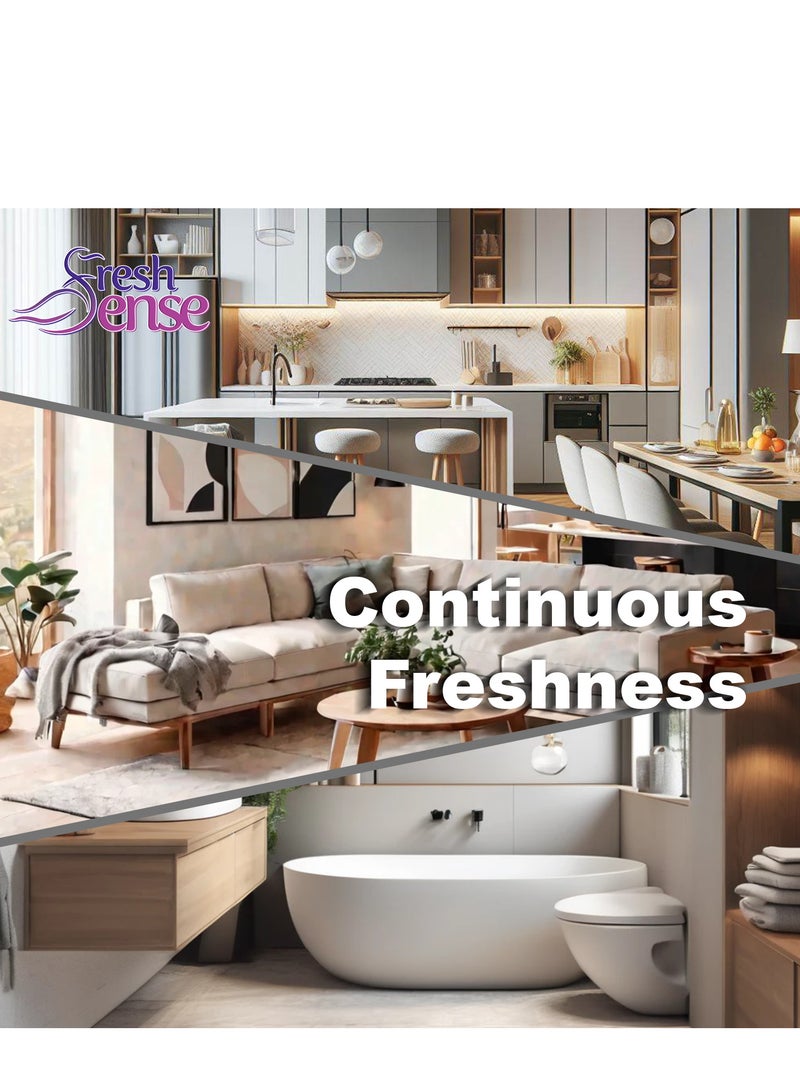 فريش سينس عبوة معطر هواء معاد تعبئته - عبوة من 6 × 260 مل - بخاخ معطر هواء أوتوماتيكي برذاذ تلقائي أرجواني للمنزل الحمام المرحاض المكتب يحيد الروائح الكريهة فريش سينس - Image 3