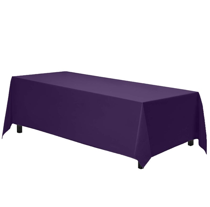 Gee Di Moda Rectangle Tablecloth  70 x 120 Inch Purple  Heavy Duty Washable Polyester  For 6 or 8 Foot Rectangular Table