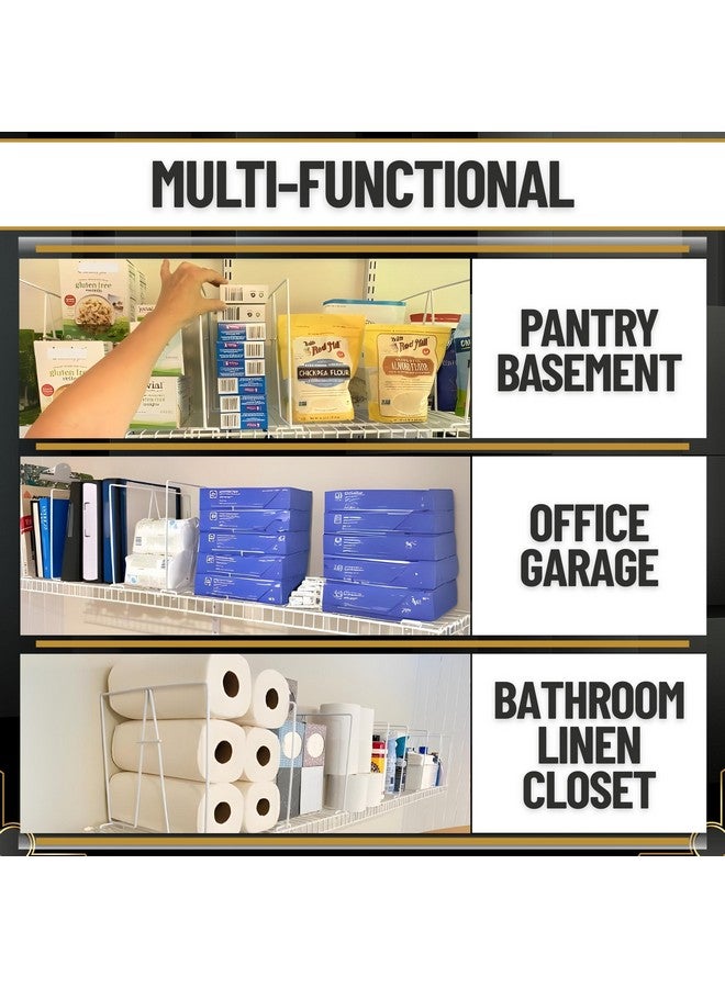 إيفلوتس فواصل رفوف سلكية طويلة من إيفيلوتس - عبوة من 8 قطع - تخزين وتنظيم الخزانة للمكتب/المخزن/المرآب - فاصل أرفف سهل التركيب - بدون أداة - فولاذ مطلي صلب - Image 4