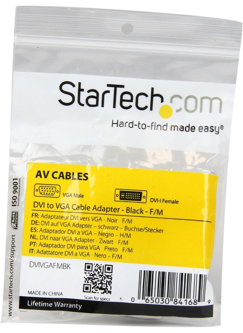 StarTech STARTECHCOM DVI to VGA Cable Adapter  Black  FM  - Image 3