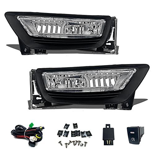 BOXLIGHT Fog Lights for Honda Accord 2014 2013 2015 4 Door Sedan with Halogen Bulbs & Switch and Wiring Kit (Clear Lens) - Image 1