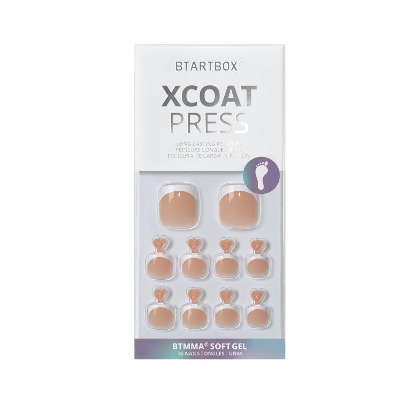 BTArtbox Press on Toenails Short, White French Tips Press on Toe Nails Square, Light Weight & Fit Perfectly Glazed Glue On Toenails with Glue, Fake Toe nails in 16 Sizes- 32 Kit, Hope Hope - Image 4