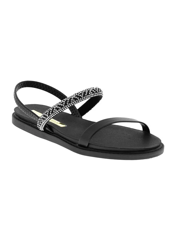 MOLECA Moleca Ladies Flat Sandals Black | Made In Brazil