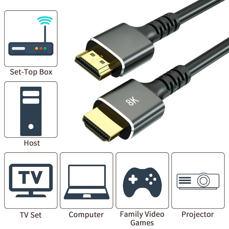 8K HDMI Cable 2.1, 6.6FT/2M, 48Gbps, High Speed for 8K 60Hz, 4K 120Hz, Compatible with PS5, TV, and More - Image 4