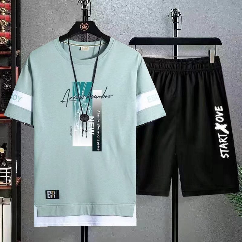 Men'S Short-Sleeved Suit Summer Ice Silk Half-Sleeved Men'S T-Shirt Fashionable All-Match T-Shirt Student Clothes - Image 1