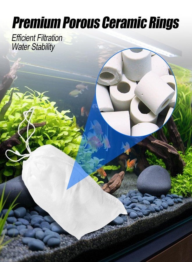 GUXPCH Aquarium Media Maintenance Kit Replacement Fits for AC50 Power Filter, Includes 4 Foam Filters, 4 Carbon Sponge Filters, 4 Intake Strainer Sponges, 4 Pack Ceramic Rings - Image 5