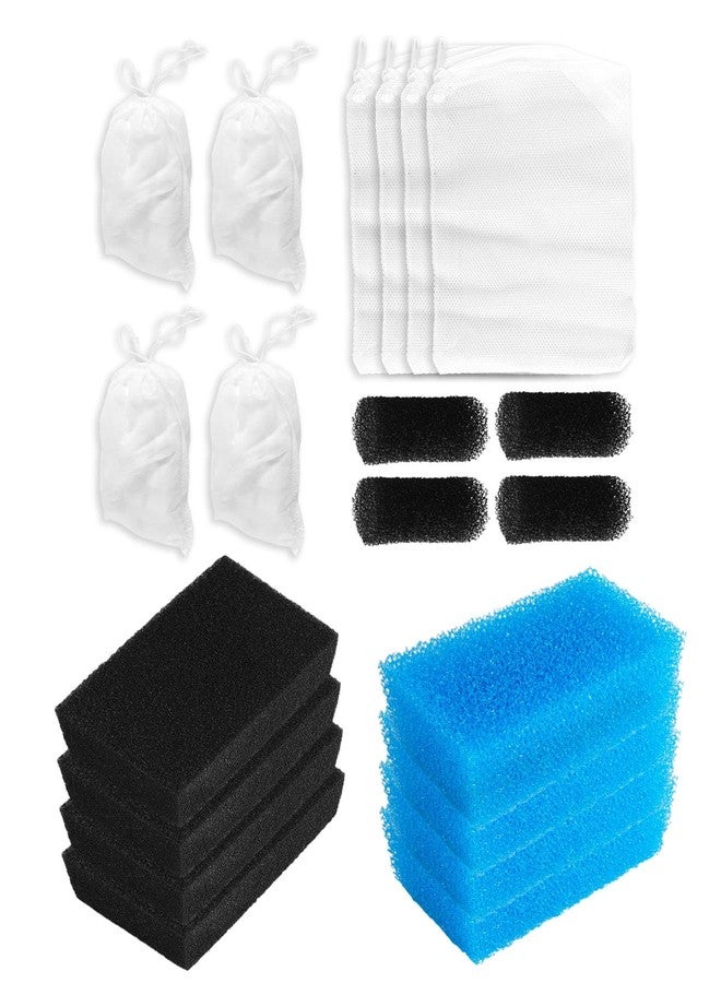GUXPCH Aquarium Media Maintenance Kit Replacement Fits for AC50 Power Filter, Includes 4 Foam Filters, 4 Carbon Sponge Filters, 4 Intake Strainer Sponges, 4 Pack Ceramic Rings - Image 1
