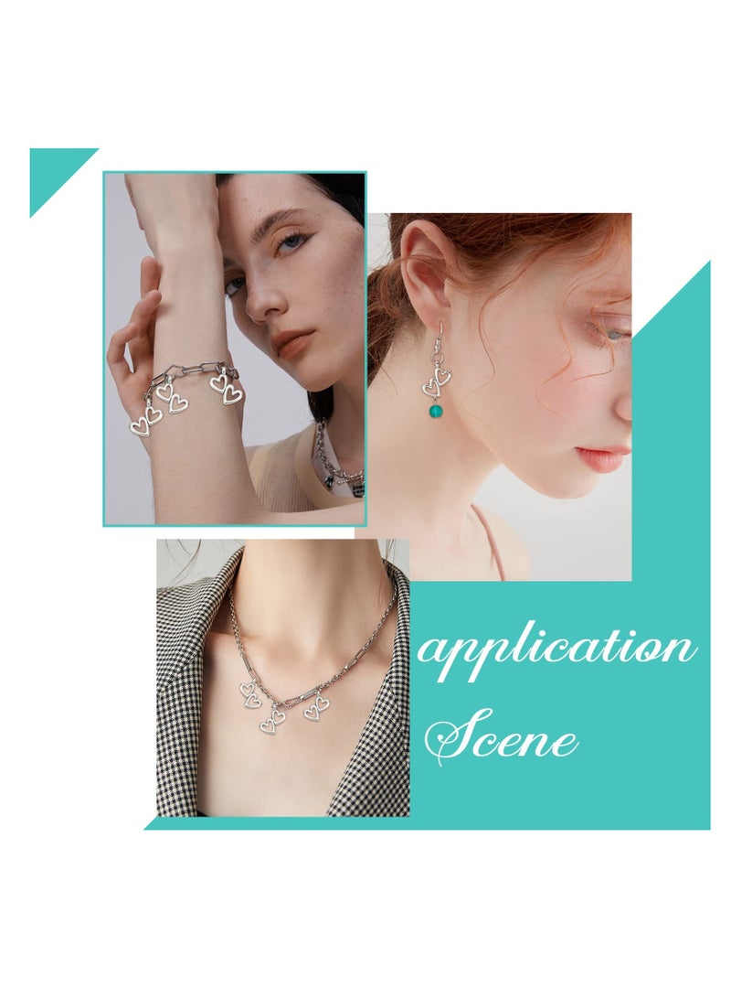 SYOSI 100pcs Double Heart Charms Wedding Pendants Tibetan Alloy Heart-to-Heart Beads Charms for Valentines Day Thanksgiving Day DIY Necklace Bracelet Making, Antique Silver - Image 2