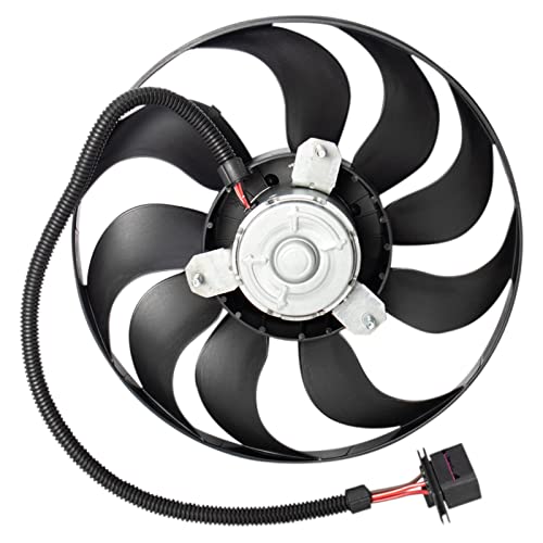 TRQ Right Radiator Cooling Fan Assembly Passenger Side Compatible with 2000-2006 Audi TT TT Quattro 1998-2006 Volkswagen Beetle 2000-2005 Golf Jetta - Image 3