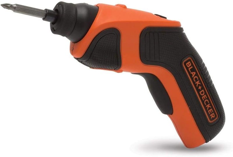 بلاك اند ديكر مفك براغي كهربائي لاسلكي 3.6 فولت 1.5 أمبير/ساعة ليثيوم أيون 5 نيوتن متر مع وظيفة للأمام/الخلف مع 2 رؤوس مفك براغي، برتقالي/أسود - CS3651LC، ضمان لمدة عامين - Image 1