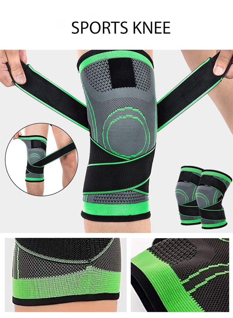 بيروي كم ضاغط للركبة، [2 عبوة] مثبتات ركب قابلة للتعديل مع دعامة للركبة بحزام للركبة للركض وكرة السلة والتهاب المفاصل وتخفيف آلام المفاصل والتعافي من الإصابات - Image 2