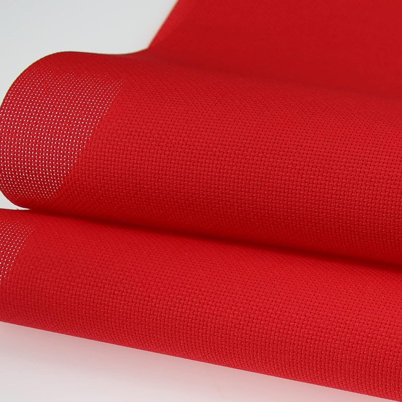 KCS 19" x 28" 18CT Counted Cotton Aida Cloth Cross Stitch Fabric (Red) - Image 2